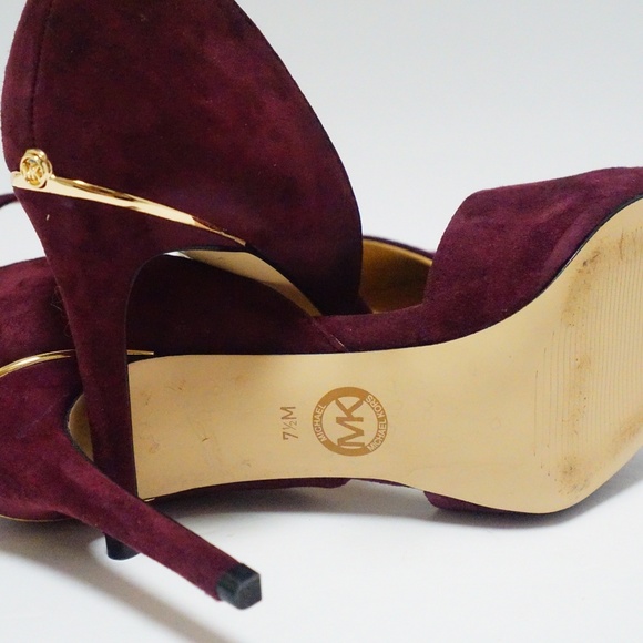 MICHAEL Michael Kors Maroon Suede Heels size 7.5M - Picture 6 of 6